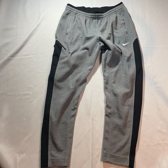 Nike Sportswear Sweatpants Mens Large Gray Black Dri Fit Athleisure Zip Pockets - Picture 1 of 5